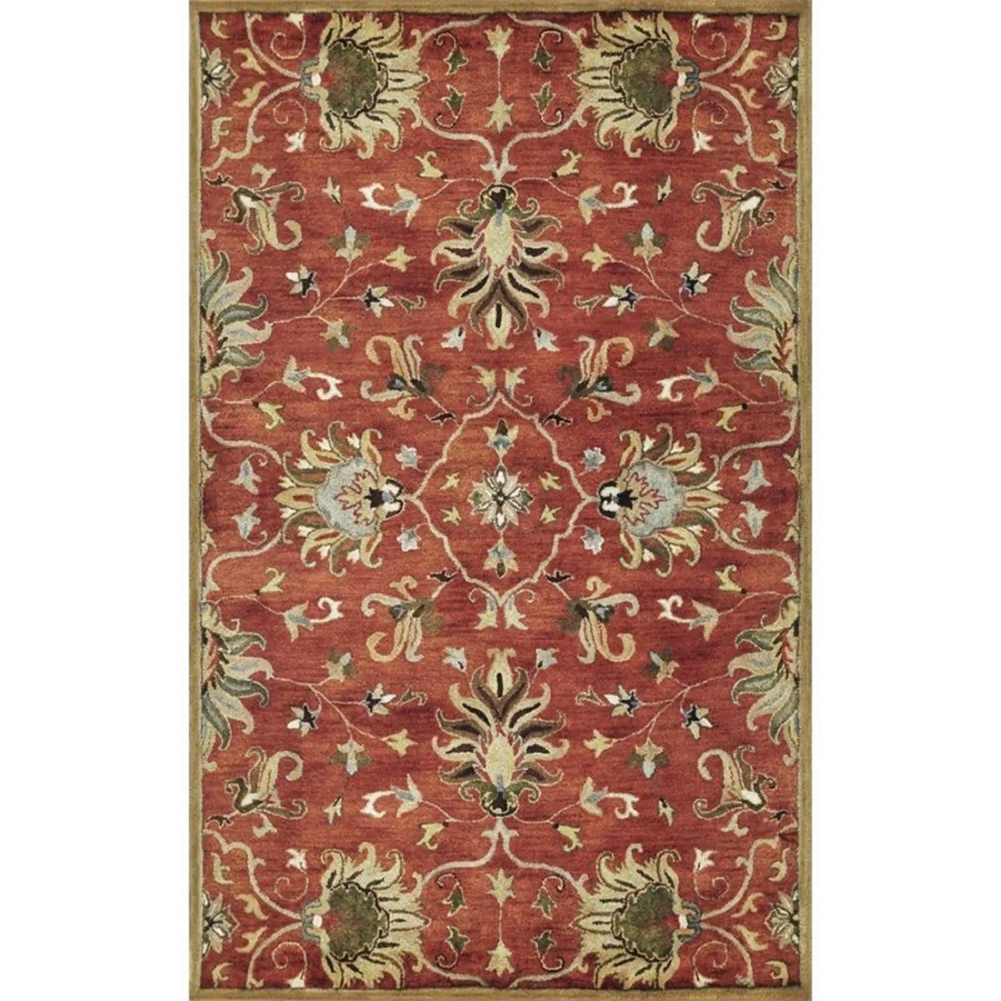 3' X 5' Sienna Medallion Vines Wool Rug - Homeroots - Flyclothing LLC