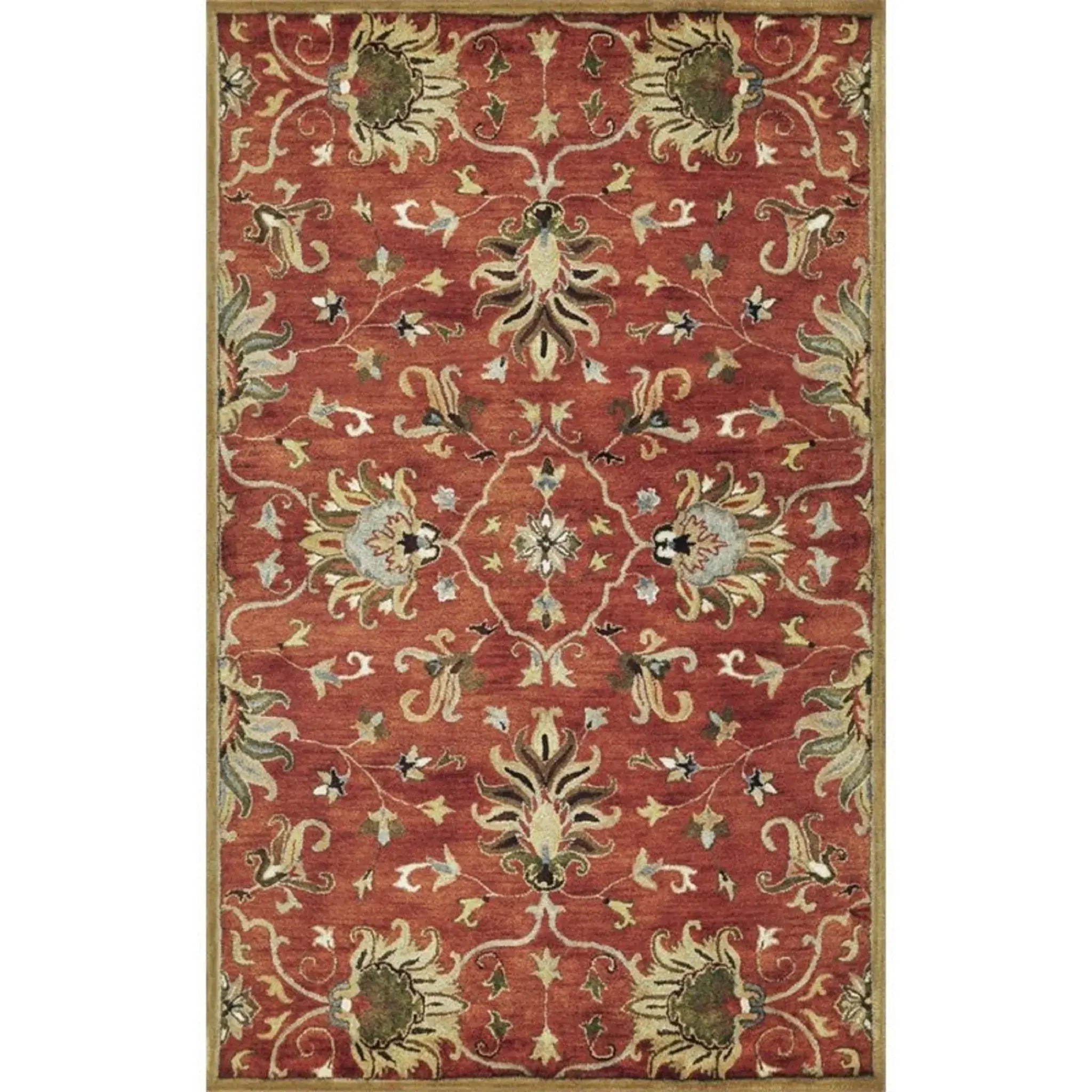 3' X 5' Sienna Medallion Vines Wool Rug - Homeroots - Flyclothing LLC