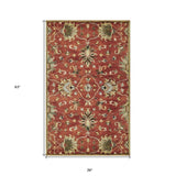 3' X 5' Sienna Medallion Vines Wool Rug - Homeroots