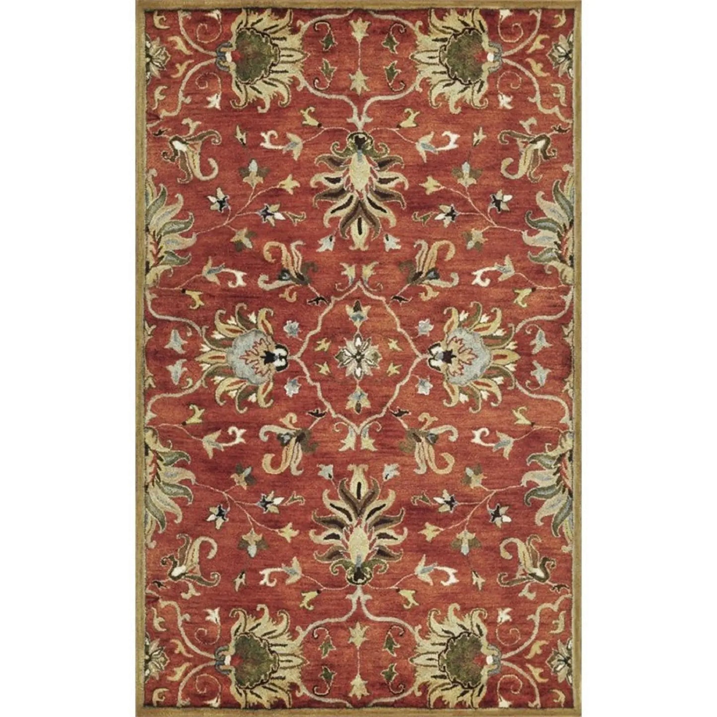 3' X 5' Sienna Medallion Vines Wool Rug - Homeroots - Flyclothing LLC