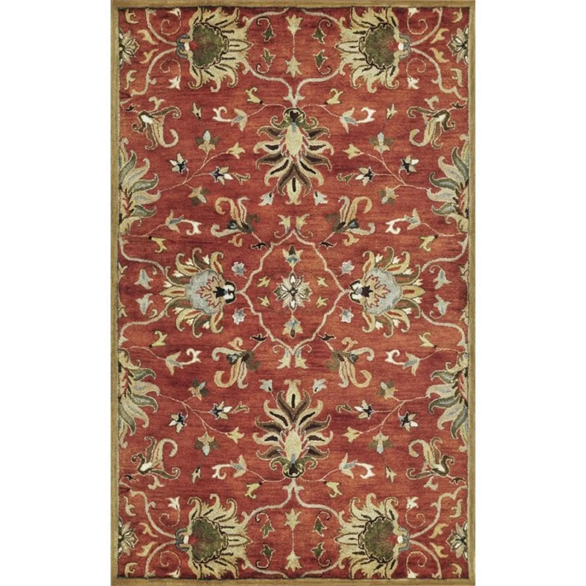 3' X 5' Sienna Medallion Vines Wool Rug - Homeroots - Flyclothing LLC