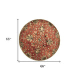 6' Orange Round Wool Hand Tufted Area Rug - Homeroots - Flyclothing LLC