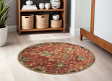6' Orange Round Wool Hand Tufted Area Rug - Homeroots - Flyclothing LLC