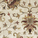 5' Round Champagne Floral Vine Wool Indoor Area Rug - Homeroots - Flyclothing LLC