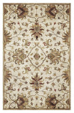 5' X 8' Champagne Beige Hand Tufted Traditional Floral Indoor Area Rug - Homeroots