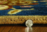 8' X 11' Navy Blue Hand Tufted Traditional Floral Indoor Area Rug - Homeroots - Flyclothing LLC
