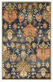 8' X 11' Navy Blue Hand Tufted Traditional Floral Indoor Area Rug - Homeroots