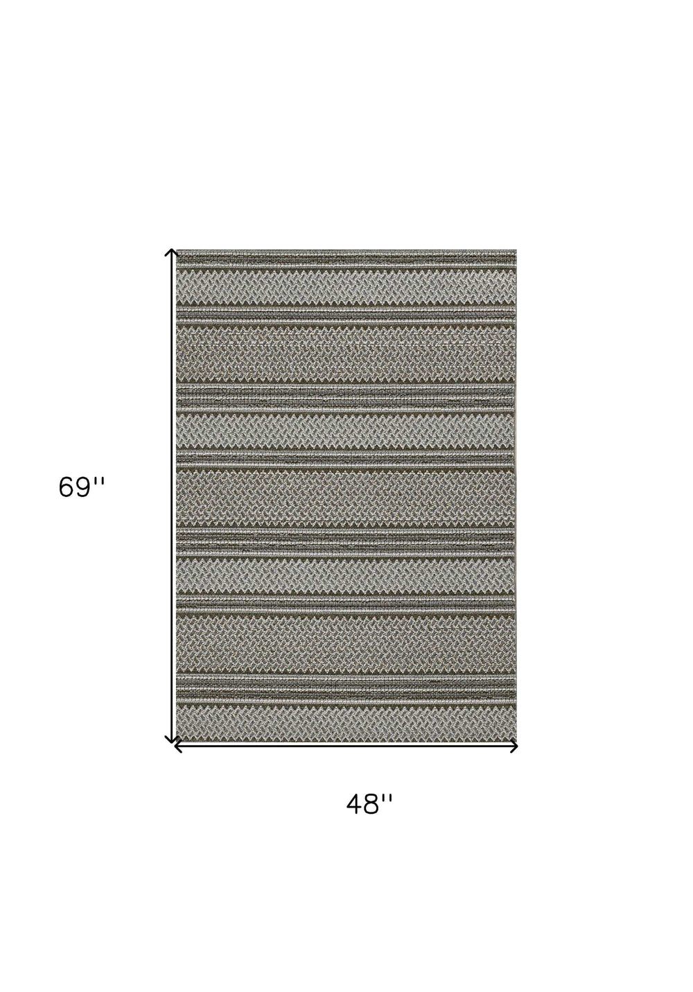 4' X 6' Gray Striped Area Rug - Homeroots - Flyclothing LLC