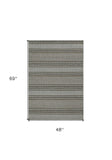 4' X 6' Gray Striped Area Rug - Homeroots