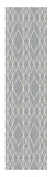 2' X 8' Grey Geometric Lines Runner Rug - Homeroots