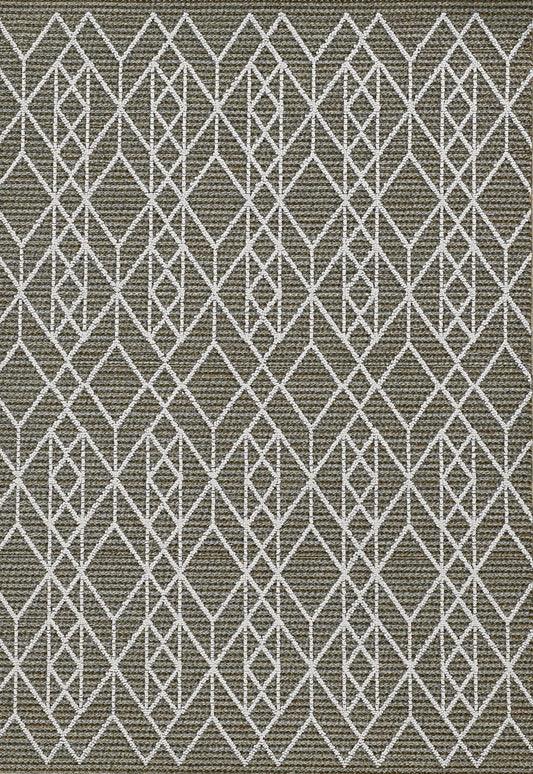 8' X 10' Gray Geometric Indoor Outdoor Area Rug