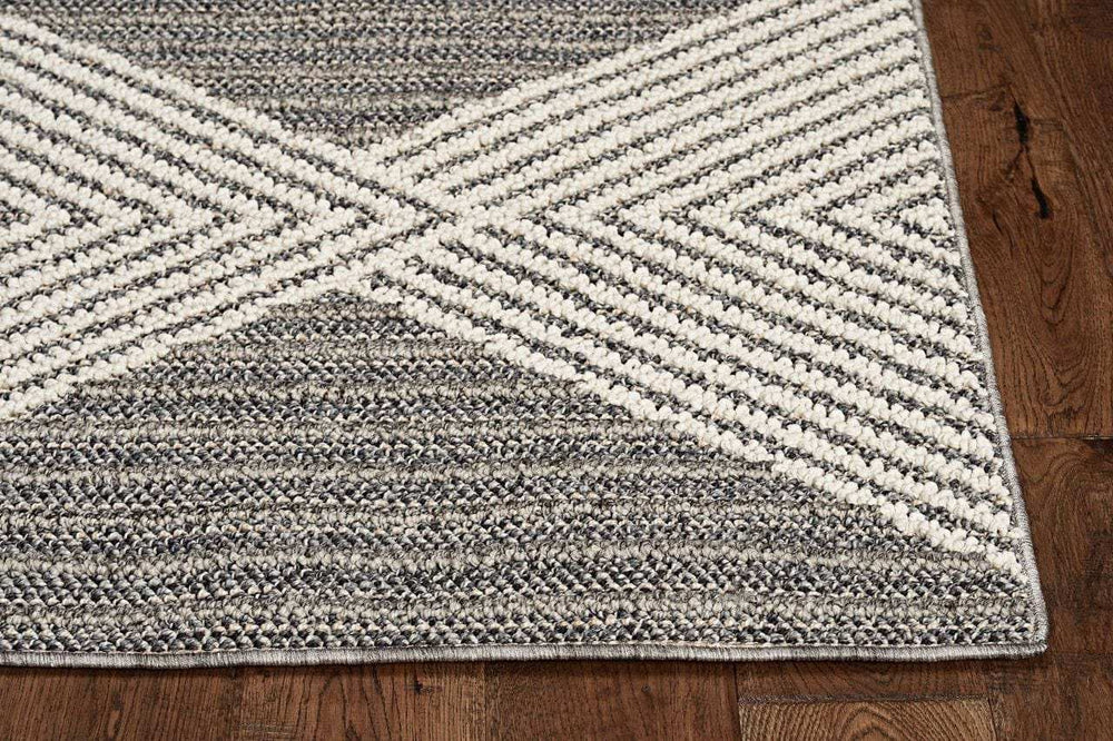 3' X 8' Gray Geometric Indoor Outdoor Area Rug - Homeroots - Flyclothing LLC