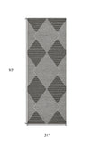 3' X 8' Gray Geometric Indoor Outdoor Area Rug - Homeroots