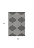 4' X 6' Gray and Ivory Geometric Area Rug - Homeroots