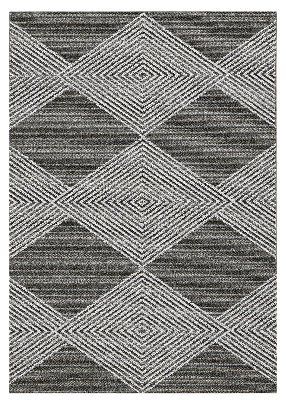4' X 6' Gray and Ivory Geometric Area Rug - Homeroots - Flyclothing LLC