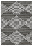 4' X 6' Gray and Ivory Geometric Area Rug - Homeroots