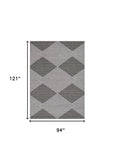 8' X 10' Gray and Ivory Geometric Area Rug - Homeroots