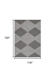 10' X 13' Gray and Ivory Geometric Area Rug - Homeroots