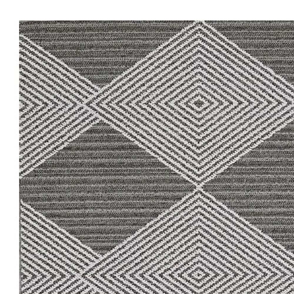 10' X 13' Gray and Ivory Geometric Area Rug - Homeroots - Flyclothing LLC