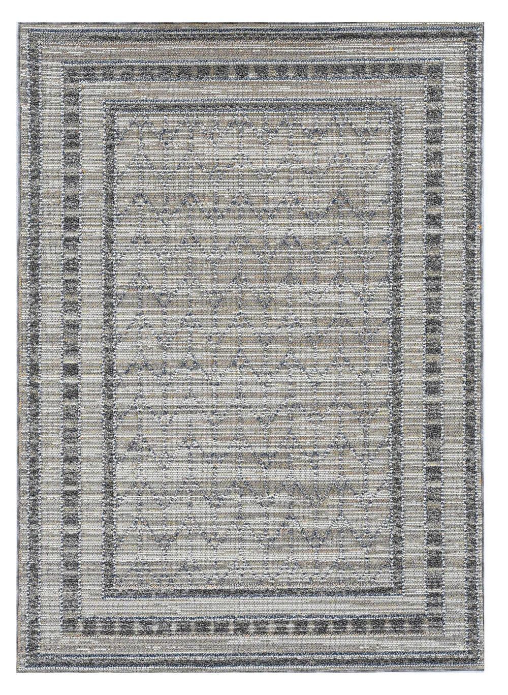 2' X 8' Grey Bordered Runner Rug - Homeroots - Flyclothing LLC