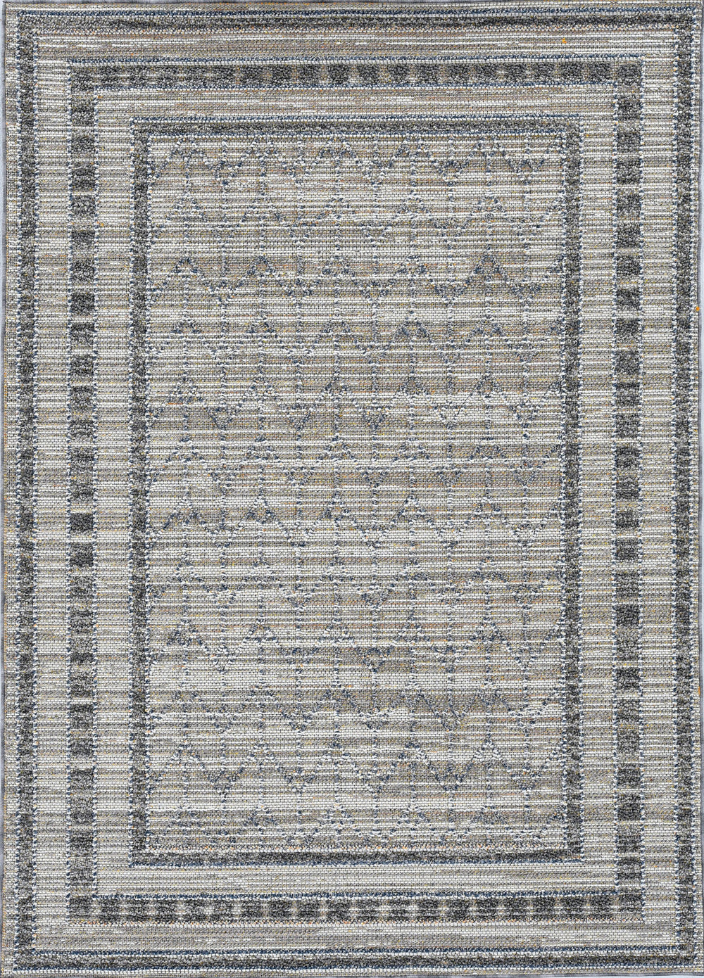 8' X 10' Gray Striped Indoor Outdoor Area Rug - Homeroots