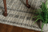 8' X 10' Gray Striped Indoor Outdoor Area Rug - Homeroots
