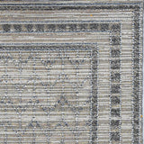 8' X 10' Gray Striped Indoor Outdoor Area Rug - Homeroots