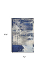 7' X 10' Ice Blue Machine Woven Abstract Indoor Area Rug - Homeroots - Flyclothing LLC