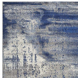 7' X 10' Ice Blue Machine Woven Abstract Indoor Area Rug - Homeroots - Flyclothing LLC