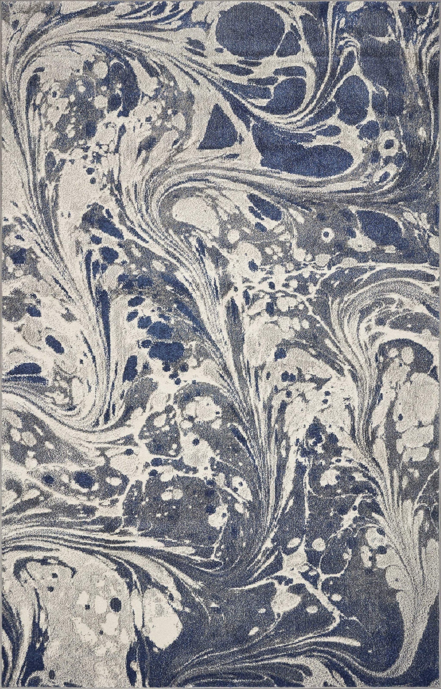 3' X 5' Grey Blue Machine Woven Marble Indoor Area Rug - Homeroots - Flyclothing LLC