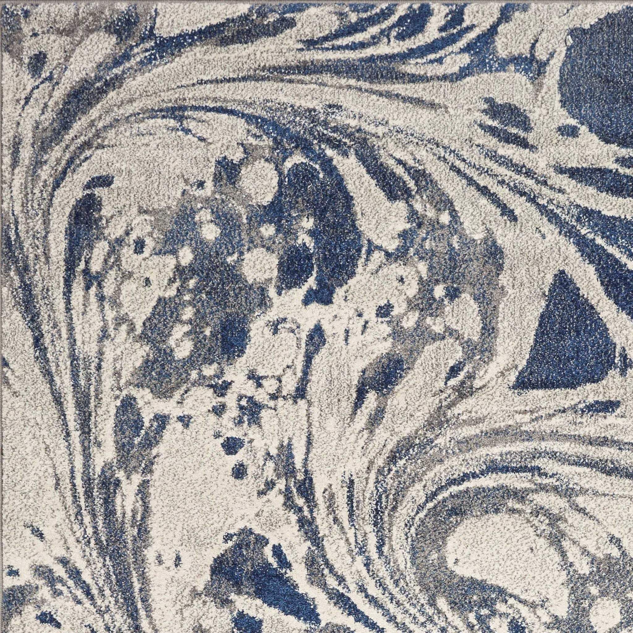 3' X 5' Grey Blue Machine Woven Marble Indoor Area Rug - Homeroots - Flyclothing LLC