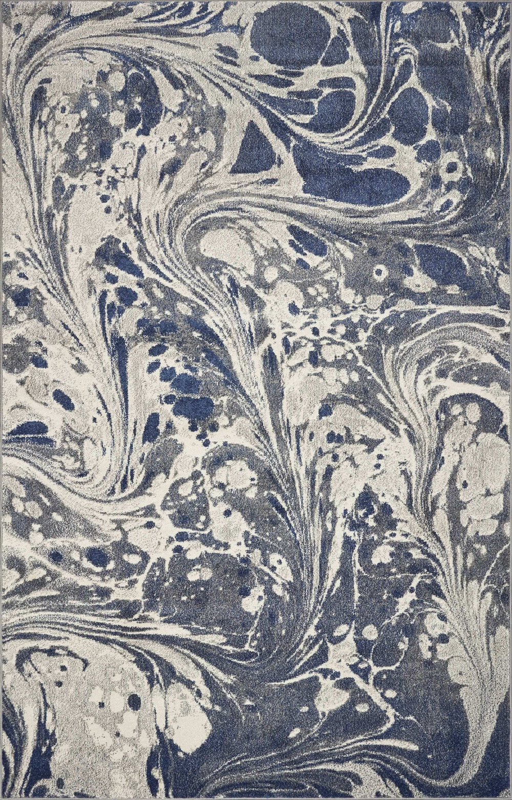 5' X 8' Grey Blue Machine Woven Marble Indoor Area Rug - Homeroots - Flyclothing LLC