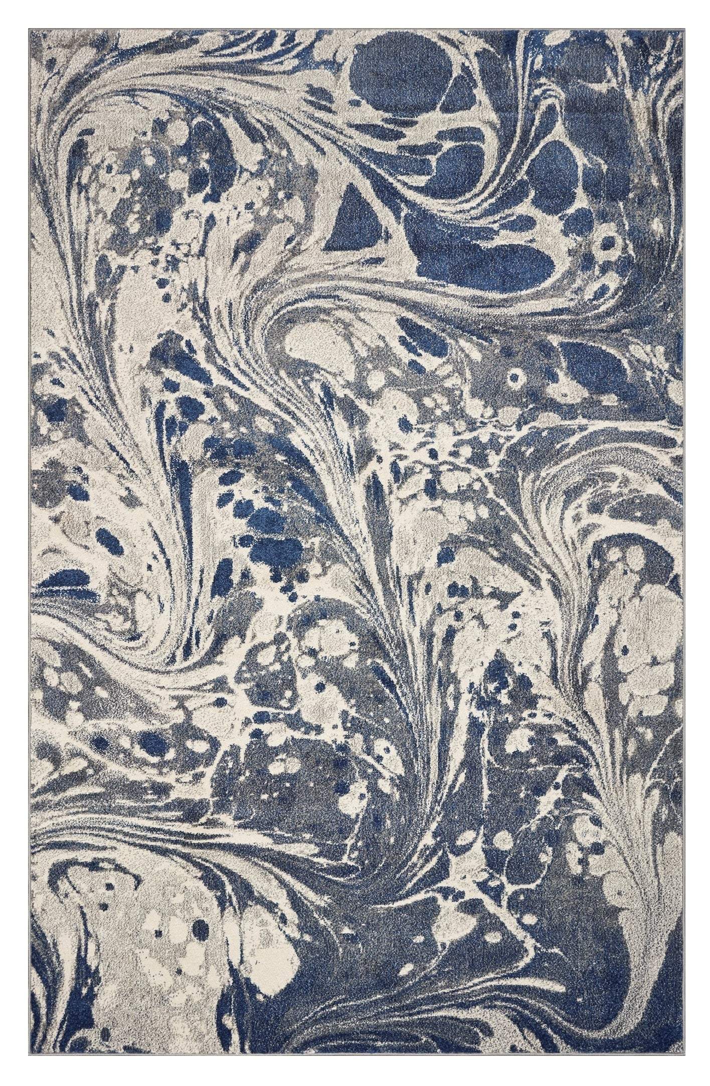7' X 9' Grey Abstract Marble Design Indoor Area Rug - Homeroots - Flyclothing LLC