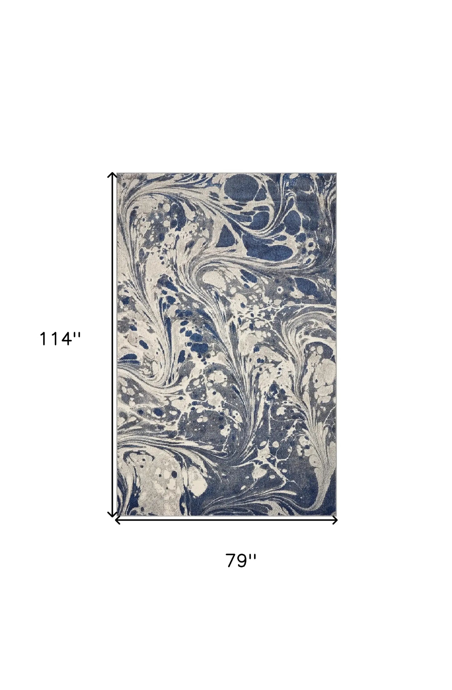 7' X 9' Grey Abstract Marble Design Indoor Area Rug - Homeroots - Flyclothing LLC