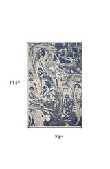 7' X 9' Grey Abstract Marble Design Indoor Area Rug - Homeroots - Flyclothing LLC