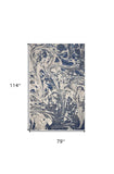 7' X 9' Grey Abstract Marble Design Indoor Area Rug - Homeroots - Flyclothing LLC