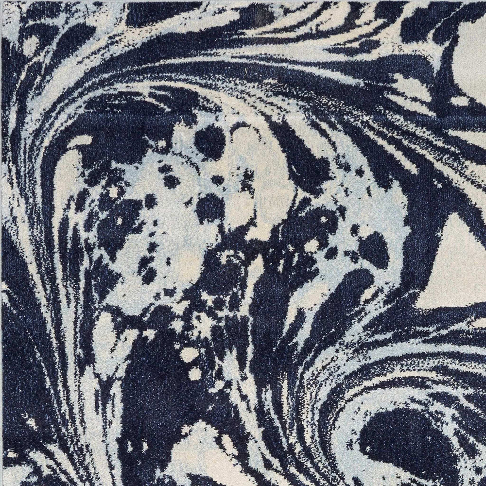 5' X 7' Blue Paint Splash Indoor Area Rug - Homeroots - Flyclothing LLC