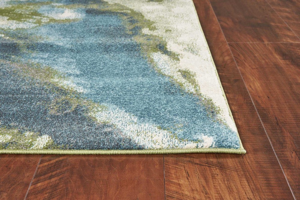 3' X 5' Teal Abstract Splashes Area Rug - Homeroots - Flyclothing LLC