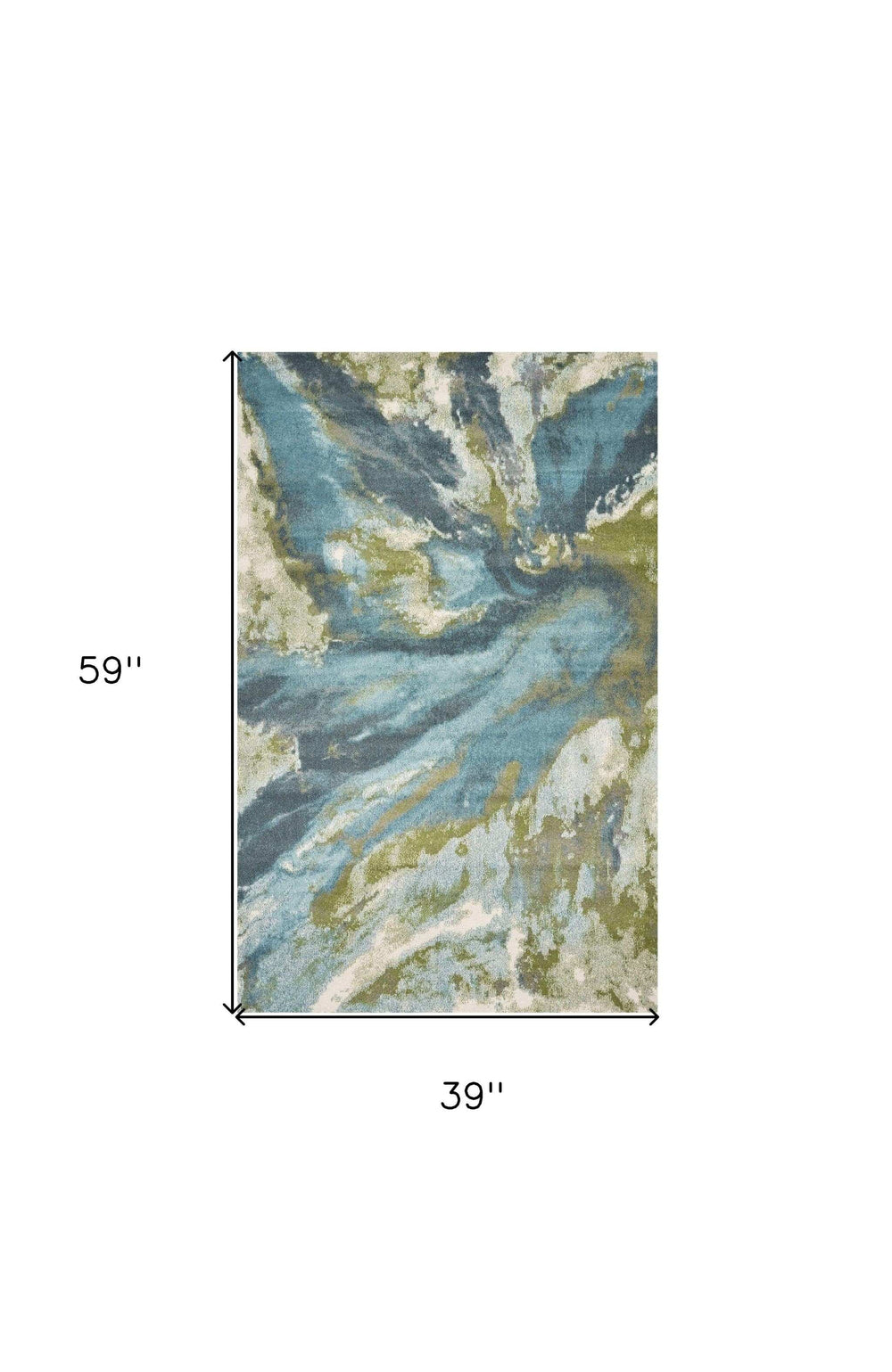 3' X 5' Teal Abstract Splashes Area Rug - Homeroots - Flyclothing LLC