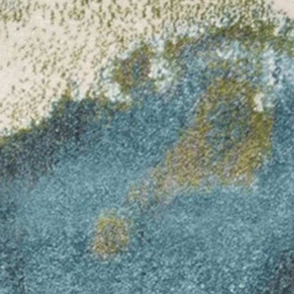 3' X 5' Teal Abstract Splashes Area Rug - Homeroots - Flyclothing LLC
