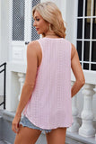 Eyelet Scoop Neck Wide Strap Tank - Trendsi - Flyclothing LLC