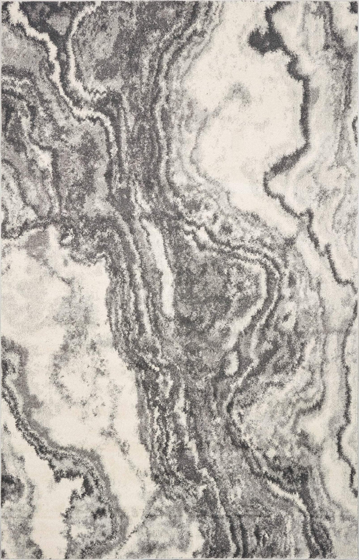5' X 8' Ivory Grey Machine Woven Marble Indoor Area Rug - Homeroots - Flyclothing LLC