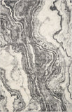 5' X 8' Ivory Grey Machine Woven Marble Indoor Area Rug - Homeroots