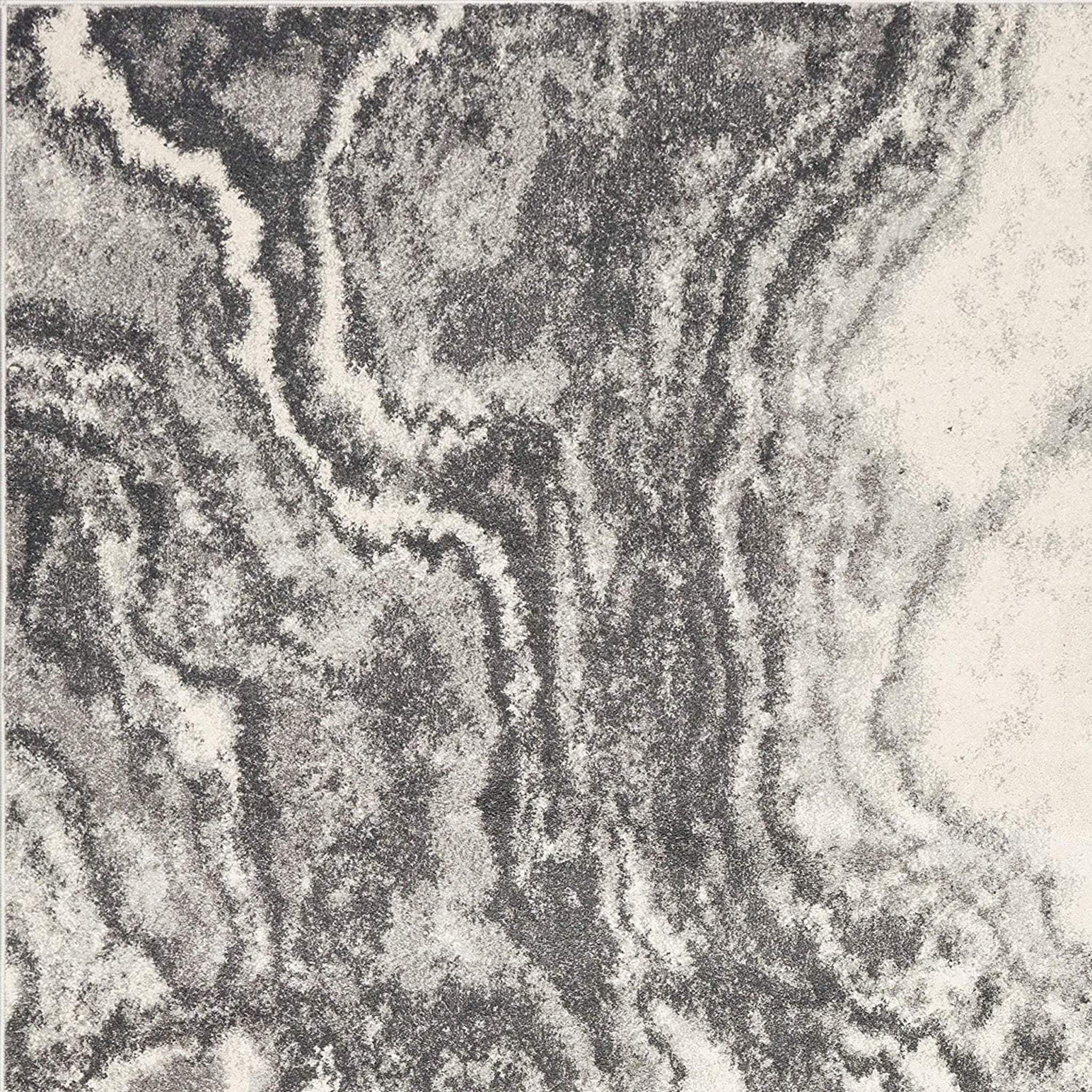 5' X 8' Ivory Grey Machine Woven Marble Indoor Area Rug - Homeroots - Flyclothing LLC
