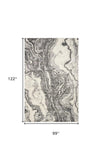 8' X 10' Ivory Grey Machine Woven Abstract Marble Indoor Area Rug - Homeroots