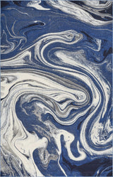 5' X 7' Blue Abstract Design Indoor Area Rug - Homeroots - Flyclothing LLC