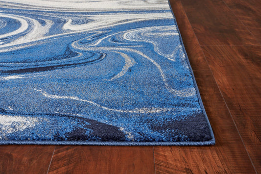 99" X 122" Blue Polypropylene Rug - Homeroots