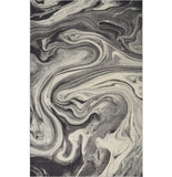 3' X 5' Grey Black Machine Woven Marble Indoor Area Rug - Homeroots