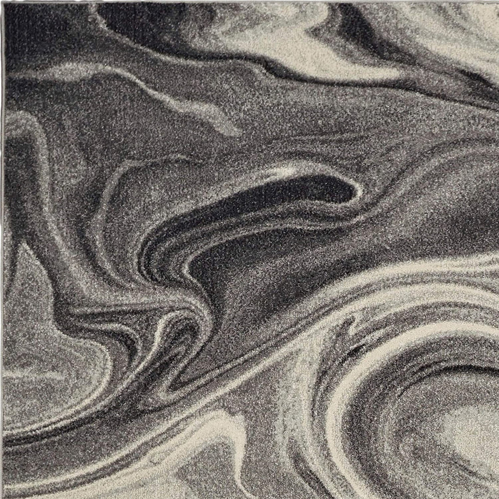 5' X 8' Grey Black Machine Woven Marble Indoor Area Rug - Homeroots
