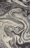 5' X 8' Grey Black Machine Woven Marble Indoor Area Rug - Homeroots